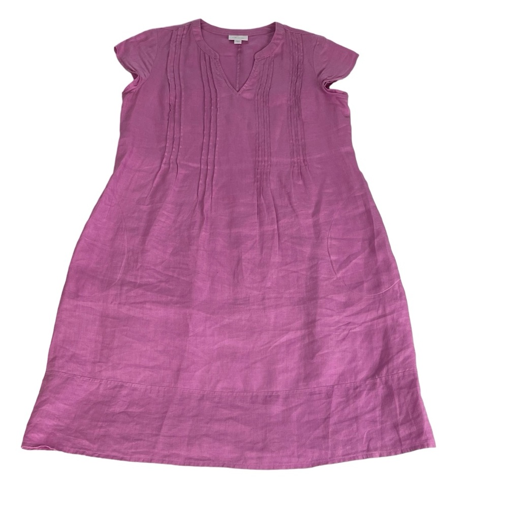 J. Jill Love Linen Pintucked Linen Shift  Dress Lavender Camilla Pink Size XS - Picture 10 of 15